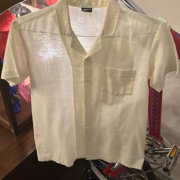 Vintage 50s Linen Levi’s Men’s Medium Short Sleeve - Picture 2 of 5